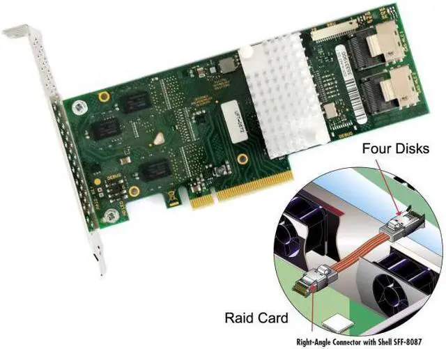 Alt view image 5 of 7 - HKCY SF-006-D2616 PCI-E to D2616-A12 LSI 9261-8i SATA/SAS Raid 6Gbs 512MB Cache SFF-8087 6Gb RAID0.1.5.6 PCI-E 2.0 X8 Controller Card with Bracket