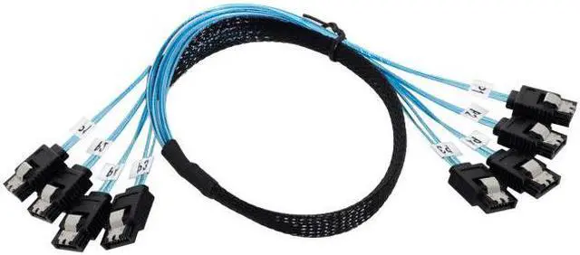 Main image of KAIBOXIXI Internal SAS 4 SATA Host to 4 SATA 7pin Target Hard Disk 6Gbps Data Server Raid Cable 50cm