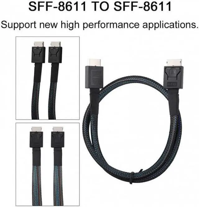 Alt view image 7 of 7 - Chenyang Cable OCuLink PCIe PCI-Express SFF-8611 4i to OCuLink SFF-8611 SSD Data Active Cable 50cm