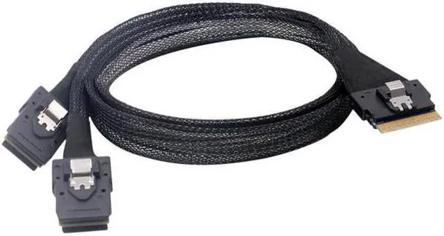 Alt view image 6 of 7 - Chenyang Cable PCI-E Ultraport Slimline SAS Slim 4.0 SFF-8654 8i 74pin to Dual SFF-8087 Mini SAS Cable PCI-Express