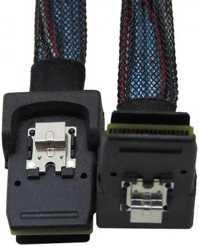 Alt view image 4 of 7 - Jimier Cable 1m SFF-8087 Mini SAS 4i 36 Pin to 36Pin Right 90 Degree Angled Cable