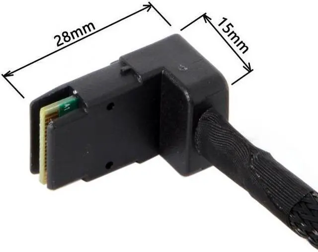 Alt view image 5 of 7 - Jimier Cable 1m SFF-8087 Mini SAS 4i 36 Pin to 36Pin Right 90 Degree Angled Cable