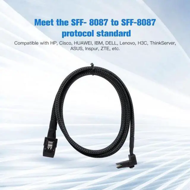 Alt view image 7 of 7 - Jimier Cable 1m SFF-8087 Mini SAS 4i 36 Pin to 36Pin Right 90 Degree Angled Cable