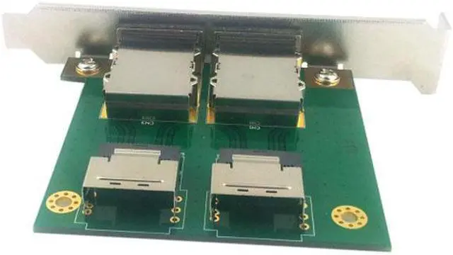 Alt view image 3 of 7 - Chenyang Cable Dual Ports Mini SAS SFF-8088 To SAS 36Pin SFF-8087 PCBA Female Adapter With PCI Bracket