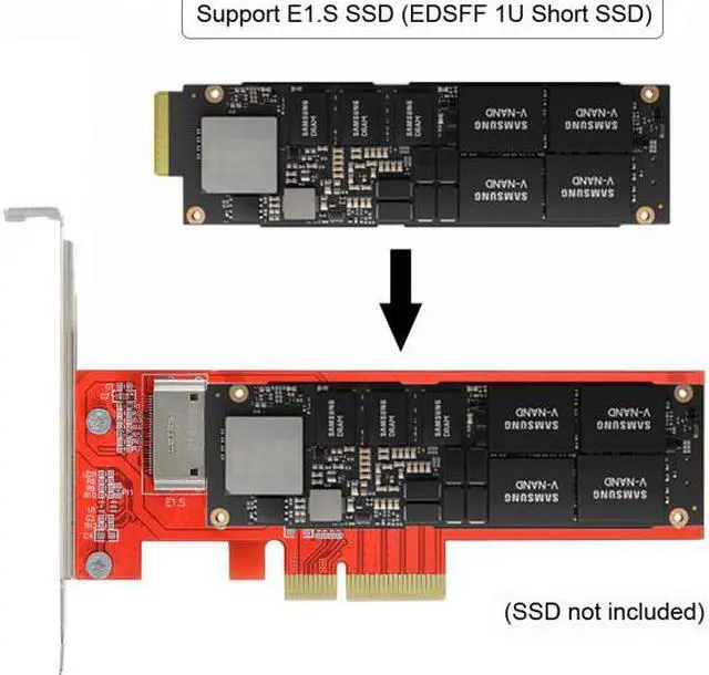 Alt view image 6 of 7 - CYSM PCI-E4.0 4X Host Adapter to NVMe Ruler 1U GEN-Z EDSFF Short SSD E1.S Carrier Adapter