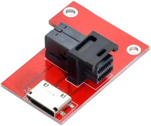 Alt view image 4 of 7 - Chenyang Cable PCI-Express 4.0 Mini SAS HD SFF-8643 to Oculink SFF-8611 SFF-8612 PCBA Female Adapter With Bracket