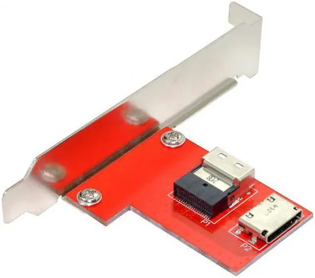 Alt view image 6 of 7 - Chenyang Cable PCI-Express 4.0 Slimline SAS SFF-8654 to Oculink SFF-8611 SFF-8612 PCBA Female Adapter With Bracket