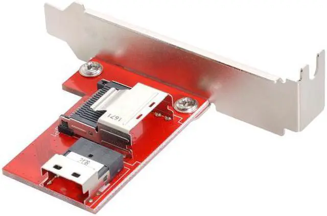 Alt view image 6 of 7 - Chenyang Cable PCI-Express 4.0 Slimline SAS SFF-8654 to Mini SAS SFF-8087 PCBA Female Adapter With Bracket