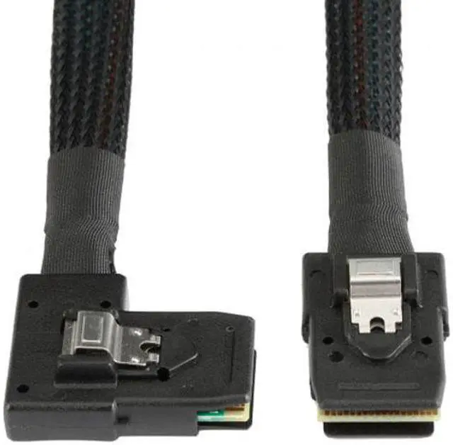 Alt view image 5 of 5 - Chenyang Cable Ultra Slim Flat Right Angled 90 Degree Mini SAS 36pin SFF-8087 to 8087 Data Raid Cable 80cm