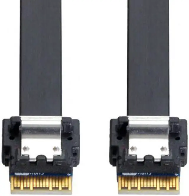 Alt view image 4 of 7 - KAIBOXIXI PCI-E Slimline SAS 4.0 SFF-8654 4i 38pin Host to SFF-8654 Slim SAS Target Cable 40cm