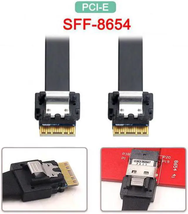 Main image of KAIBOXIXI PCI-E Slimline SAS 4.0 SFF-8654 4i 38pin Host to SFF-8654 Slim SAS Target Cable 40cm
