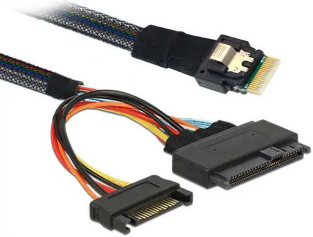 Alt view image 5 of 7 - HKCY SF-104 U.2 U2 SFF-8639 to Slimline SFF-8654 4i NVME PCIe SSD Cable for Mainboard SSD 750 p3600 p3700 M.2
