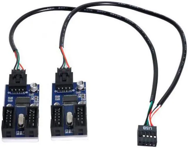 Main image of FVH CY U2-004 9pin USB 2.0 Header 1 to 2 / 4 Female Extension Cable HUB Connector Adapter Port Multilier