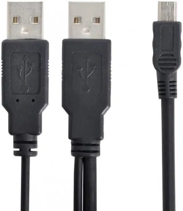 Alt view image 7 of 7 - KAIBOXIXI USB2.0 Dual Two A type Male to Mini 5-Pin male Y Cable for Hard Disk Drive Case
