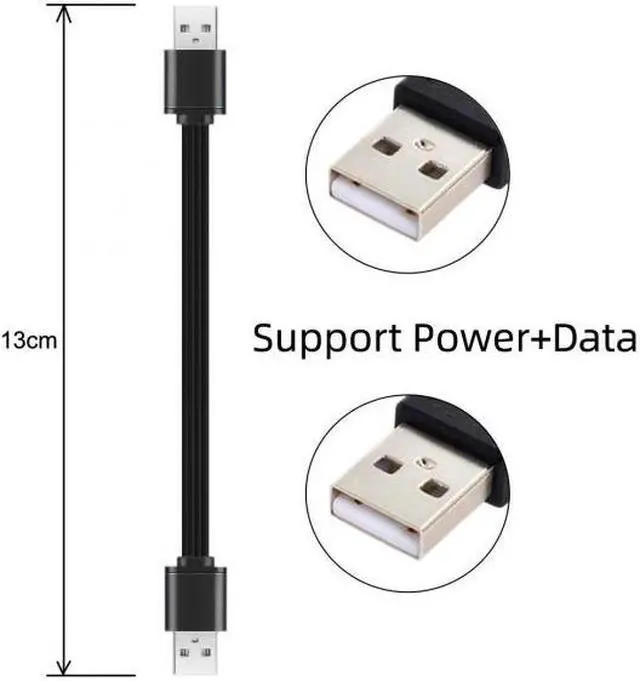 Main image of KAIBOXIXI 13cm USB 2.0 Type-A Male to Type-A Male Male Data Flat Slim FPC Cable for FPV & Disk & Phone