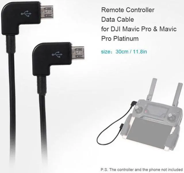Alt view image 5 of 7 - Jimier Cable Remote Controller Data Cable Micro USB 2.0 to Micro USB for DJI Mavic Pro Platinum Mavic Pro RC Accessories