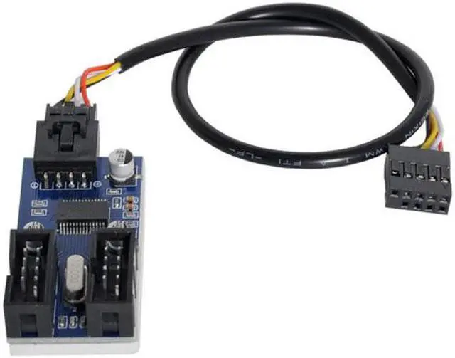 Alt view image 6 of 7 - Chenyang Cable Motherboard 9pin USB 2.0 Header 1 to 2 Female Extension Cable HUB Connector Adapter Port Multilier