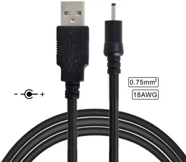 Alt view image 7 of 7 - Jimier Cable 18AWG 0.75mm*2 USB 2.0 A Type Male to DC 2.50mm 2.35mm 0.7mm Power Plug 5V Cable 100cm
