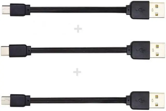 Alt view image 3 of 7 - Cablecc CY U2-036-BK+U2-042-BK+UC-096-BK 3pcs/lot 13cm USB 2.0 Type-A to Mini Micro USB Type-C Male Data Flat Slim FPC Cable for FPVDiskPhone