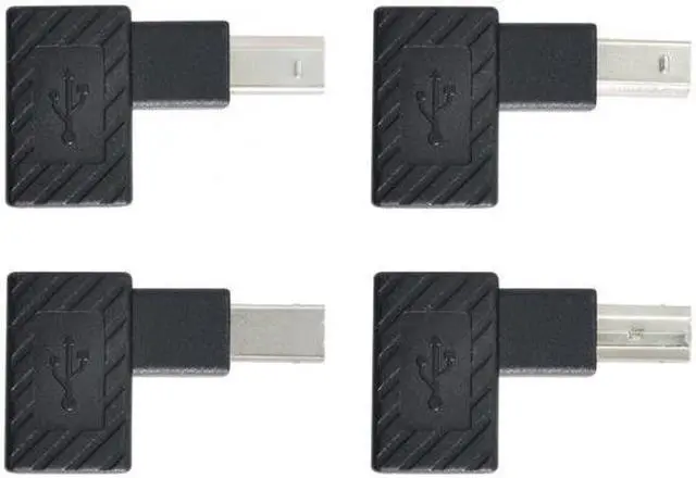 Alt view image 4 of 7 - Chenyang Cable 4Pcs USB 2.0 B Type Male to Female Extension Adapter Horizontal Vertical Angled 90 Degree for Disk Scanner