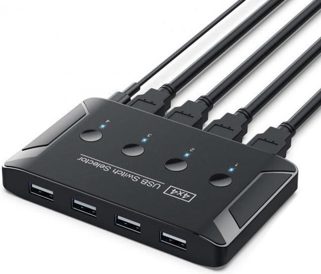 Alt view image 5 of 7 - Chenyang Cable KVM USB 2.0 Switch Selector 4 Port PCs Sharing 4 Devices for Keyboard Mouse Scanner Printer