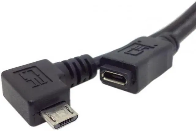 Alt view image 3 of 7 - CYSM Left 90 Degree Angled Micro USB 2.0 Male to Female for Phone Extension Cable 0.5M