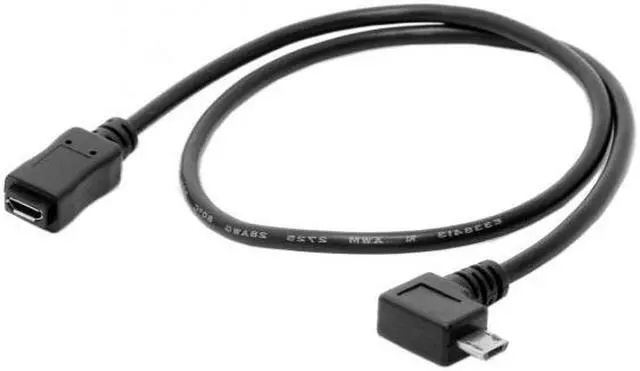 Alt view image 6 of 7 - CYSM Left 90 Degree Angled Micro USB 2.0 Male to Female for Phone Extension Cable 0.5M