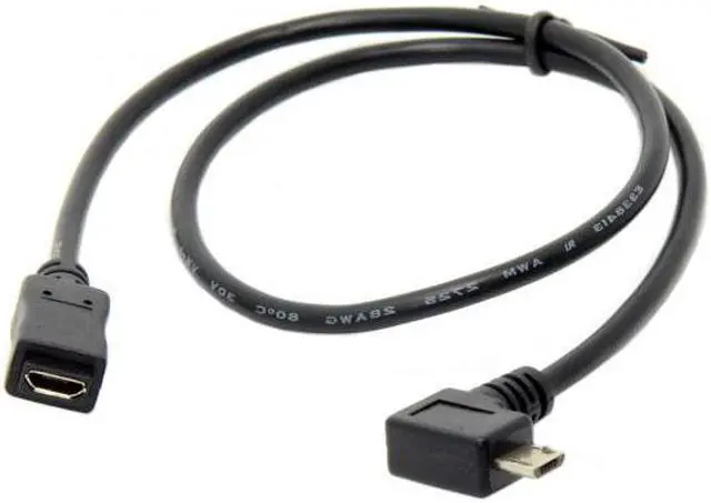 Alt view image 7 of 7 - CYSM Left 90 Degree Angled Micro USB 2.0 Male to Female for Phone Extension Cable 0.5M