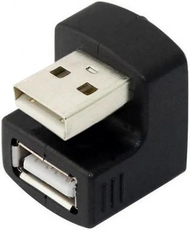 Alt view image 6 of 7 - Cablecc CY U2-099-DN Down Angled USB 2.0 Adapter A Male to Female Extension 90 180 360 Degree Black
