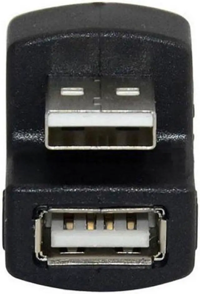 Alt view image 6 of 7 - Chenyang Cable Up Angled USB 2.0 Adapter A Male to Female Extension 90 180 360 Degree Black