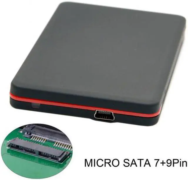 Alt view image 3 of 7 - Chenyang Cable USB2.0 480Mbps to 1.8 inch Micro SATA 16pin 7+9 SSD HDD External Hard Disk Enclosure