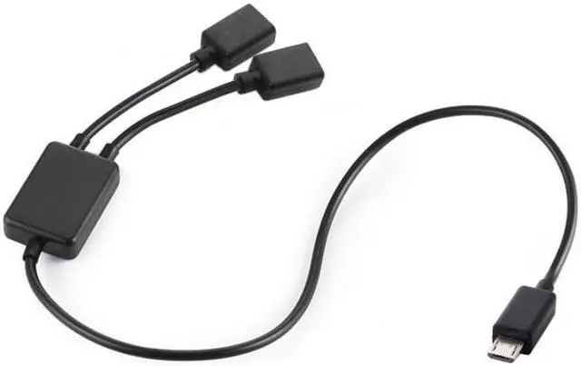 Alt view image 6 of 7 - Jimier Cable Micro USB to Dual Ports Micro USB Female Hub Cable For Laptop PC & Mouse & Flash Disk