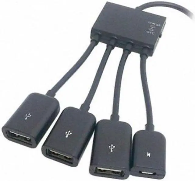 Alt view image 5 of 7 - Jimier Cable Micro USB Host OTG 3 Port Hub Adapter Cable with Power for Galaxy S5 i9600 Note3 N9000 Cell Phone & Tablet