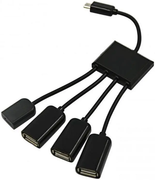 Main image of Cablecc CY U2-030 Micro USB Host OTG 3 Port Hub Adapter Cable with Power for Galaxy S5 i9600 Note3 N9000 Cell PhoneTablet