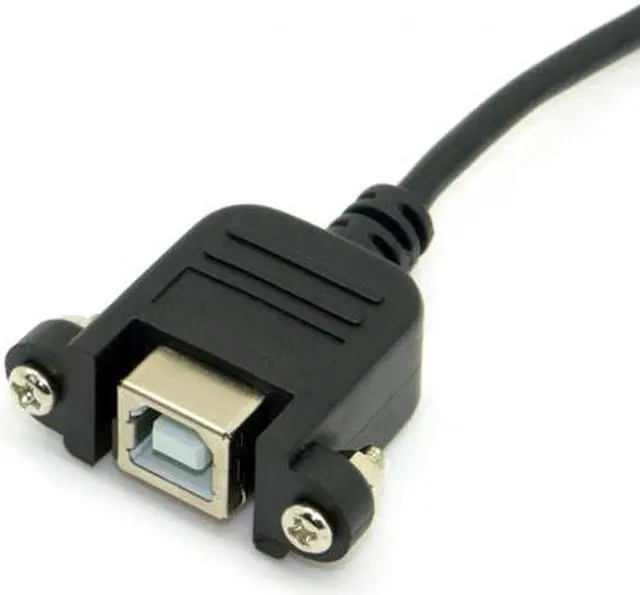 Alt view image 3 of 7 - Chenyang Cable Right angled USB B Male to Female extension cable with screws for Panel Mount 1m
