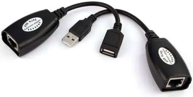 Alt view image 5 of 7 - CYSM USB Keyboard Mouse Over RJ45 CAT5E CAT6 Cable Extension Extender Cable Adapter