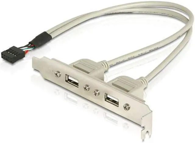 Alt view image 6 of 7 - Chenyang Cable PCI-E USB 2.0 A type Female Screw to Motherboard 9p header cable with bracket