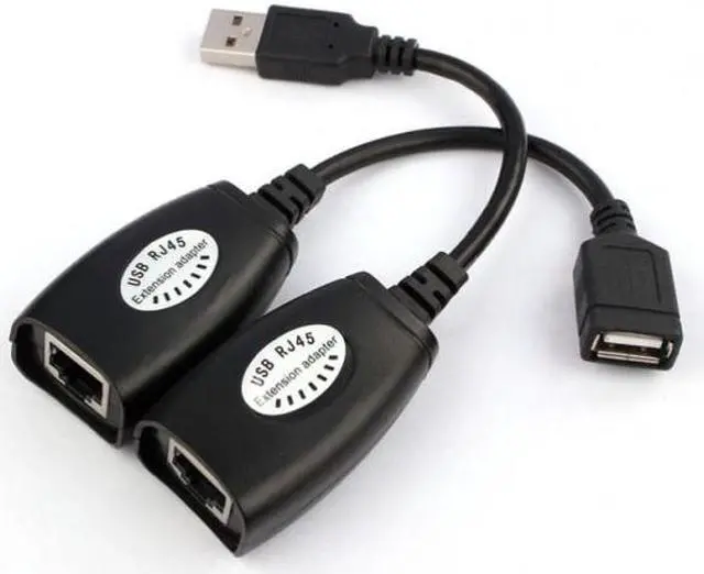 Alt view image 7 of 7 - CYSM USB Keyboard Mouse Over RJ45 CAT5E CAT6 Cable Extension Extender Cable Adapter