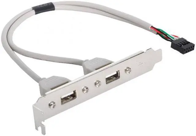 Alt view image 5 of 7 - Chenyang Cable PCI-E USB 2.0 A type Female Screw to Motherboard 9p header cable with bracket