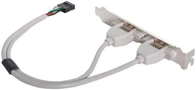 Alt view image 7 of 7 - Chenyang Cable PCI-E USB 2.0 A type Female Screw to Motherboard 9p header cable with bracket