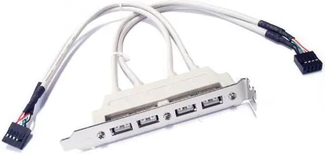 Alt view image 7 of 7 - Xiwai Cable PCI-E 4 Ports USB 2.0 Female Screw to Motherboard 9pin Header Cable with Bracket