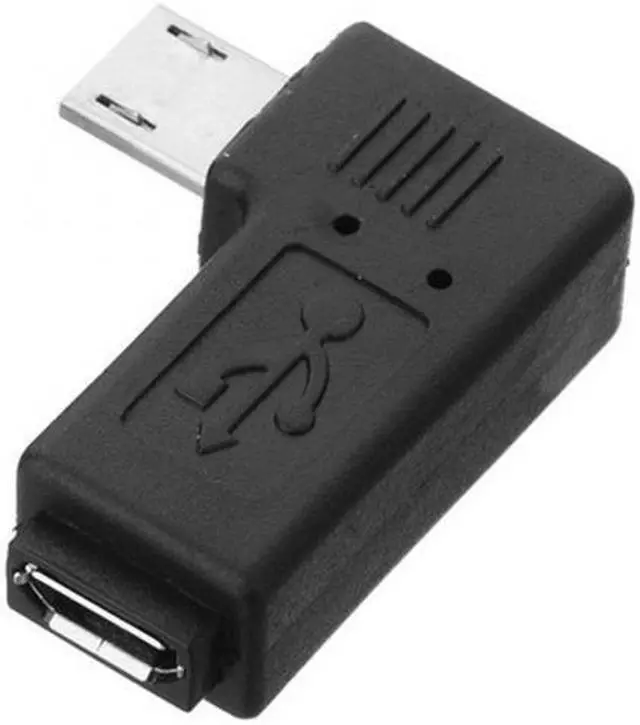 Alt view image 6 of 7 - Chenyang Cable 90 Degree Left Angled Micro USB 2.0 5Pin Male to Female M to F Extension Adapter