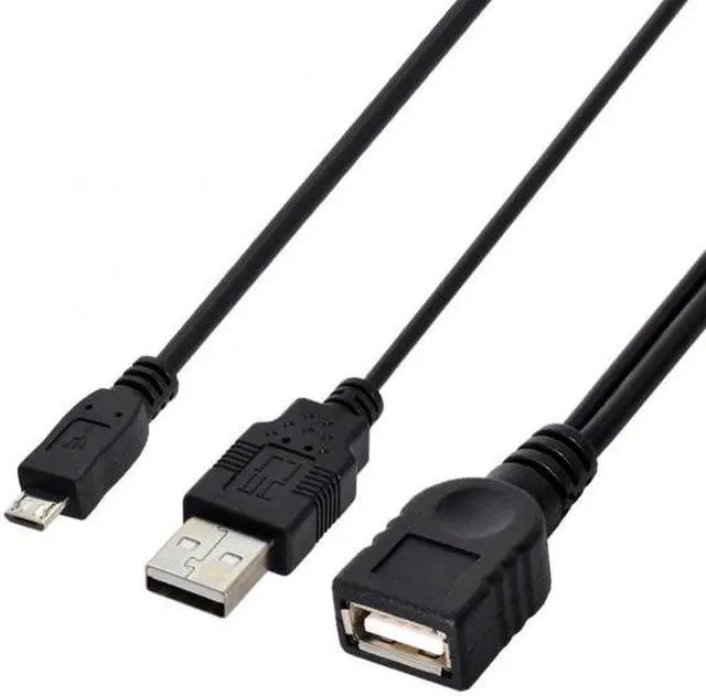 Alt view image 2 of 7 - Chenyang Cable Black Color Micro USB 2.0 OTG Host Flash Disk Cable with USB power  for Galaxy S3 i9300 S4 i9500 Note2 Note3 & S5