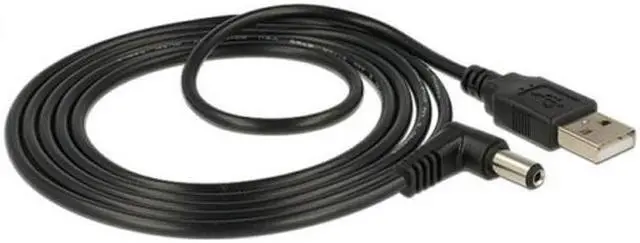 Alt view image 2 of 7 - Cablecc CY U2-184-RI USB 2.0 A Type Male to Right Angled 90 Degree 5.5 x 2.1mm DC 5V Power Plug Barrel Connector Charge Cable
