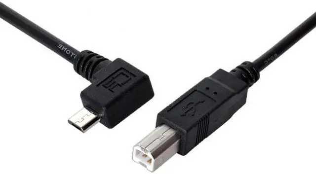 Alt view image 7 of 7 - Chenyang Cable Left Angled 90 Degree Micro USB OTG to Standard B Type Printer Scanner Hard Disk Cable 60cm