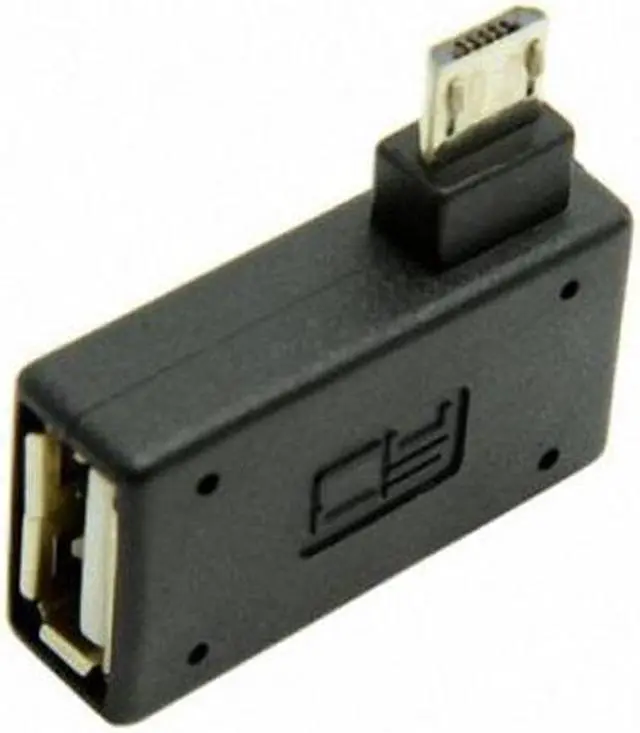 Alt view image 2 of 7 - KAIBOXIXI 90 Degree Left Angled Micro USB 2.0 OTG Host Adapter with USB Power for Galaxy S3 S4 S5 Note2 Note3 Cell Phone & Tablet