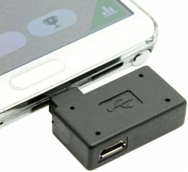 Alt view image 5 of 7 - KAIBOXIXI 90 Degree Left Angled Micro USB 2.0 OTG Host Adapter with USB Power for Galaxy S3 S4 S5 Note2 Note3 Cell Phone & Tablet