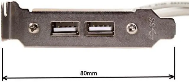 Main image of Chenyang Cable Low Profile 8cm Height USB 2.0 Female Back panel to Motherboard 9pin cable with PCI bracket 30cm