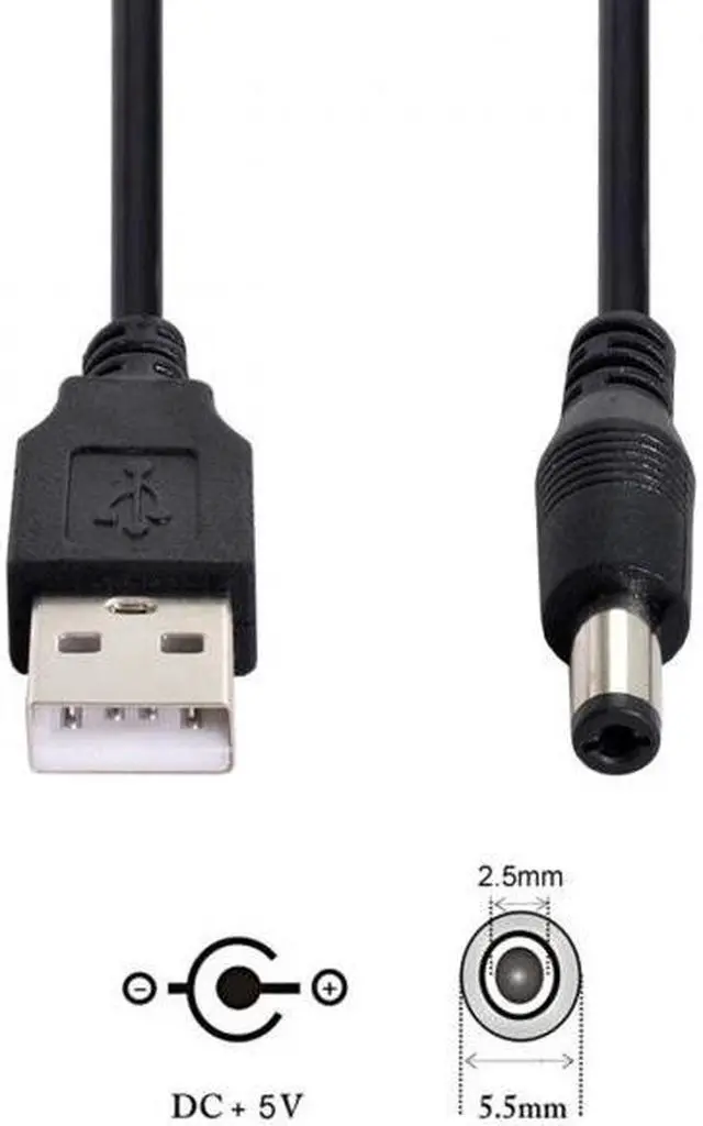 Alt view image 6 of 8 - Shenzhong USB 2.0 A Type Male to 5.5 x 2.5mm DC 5V Power Plug Barrel Connector Charge Cable 100cm