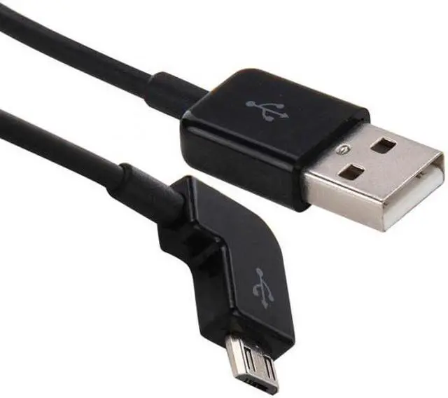 Alt view image 3 of 7 - KAIBOXIXI Left angled 90 degree Micro USB Male to USB Data Charge Cable for Mobile Phone & Tablet 300cm Black